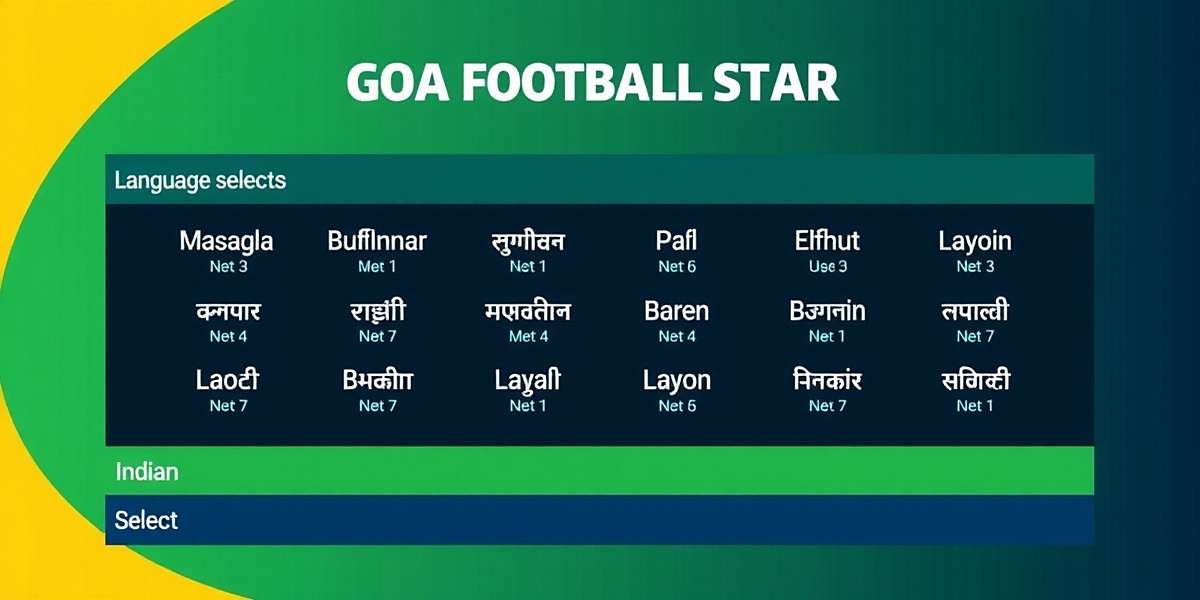 Goa Football Star Language Support Goa Football Star language selection screen showing various Indian language options